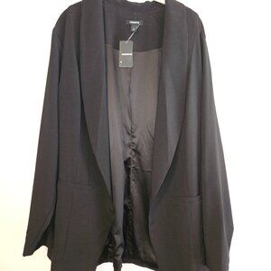 NWT Torrid Studio Crepe Longline Blazer - Black (3X)